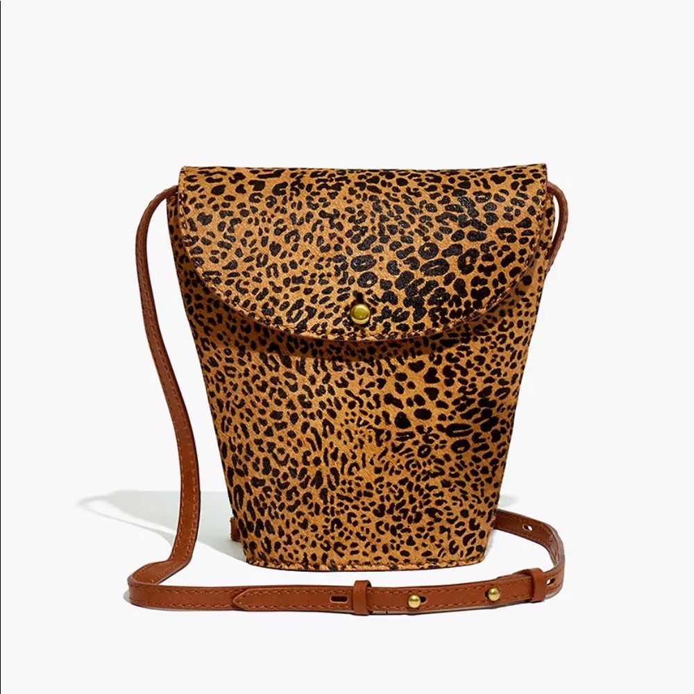 Madewell The Memphis Crossbody Genuine Leather Bag in Mini Leopard Calf Hair